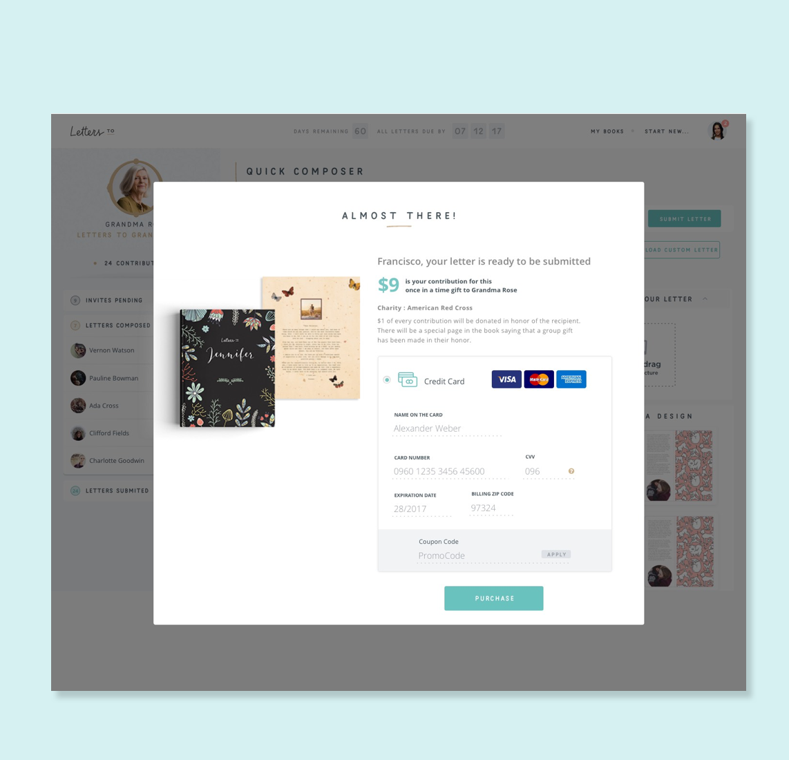 Checkout screen