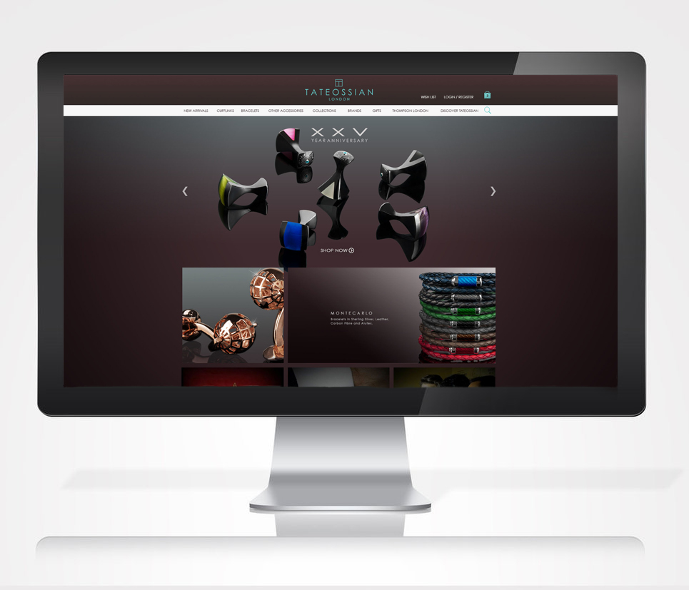 Tateossian homepage redesign