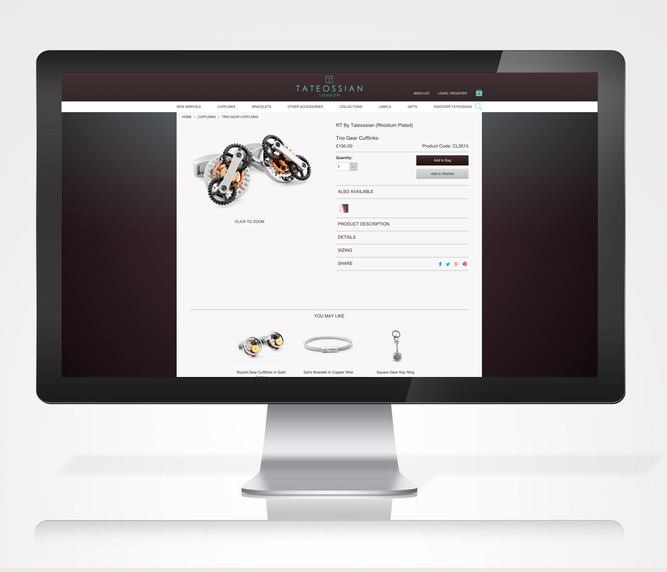Product detail page